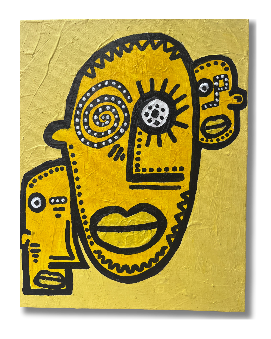 We will do that. 20x25cm. Recycled paint on canvas