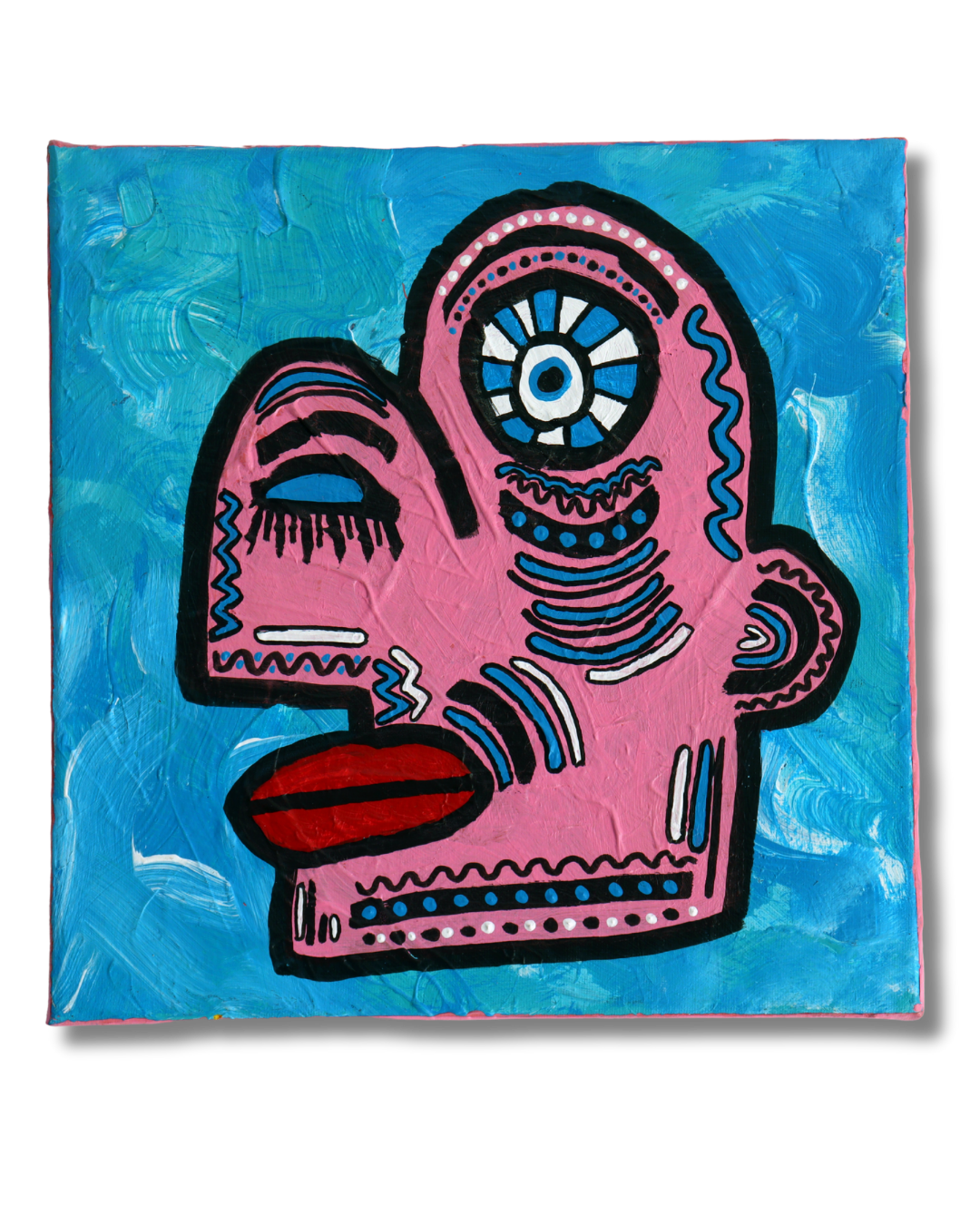 I know what I meant. 30 x 30cm. Canvas.