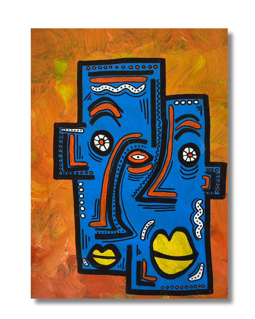 Coupla Silly Billies - SOLD 42 x 30cm. Premium Blue Paper.