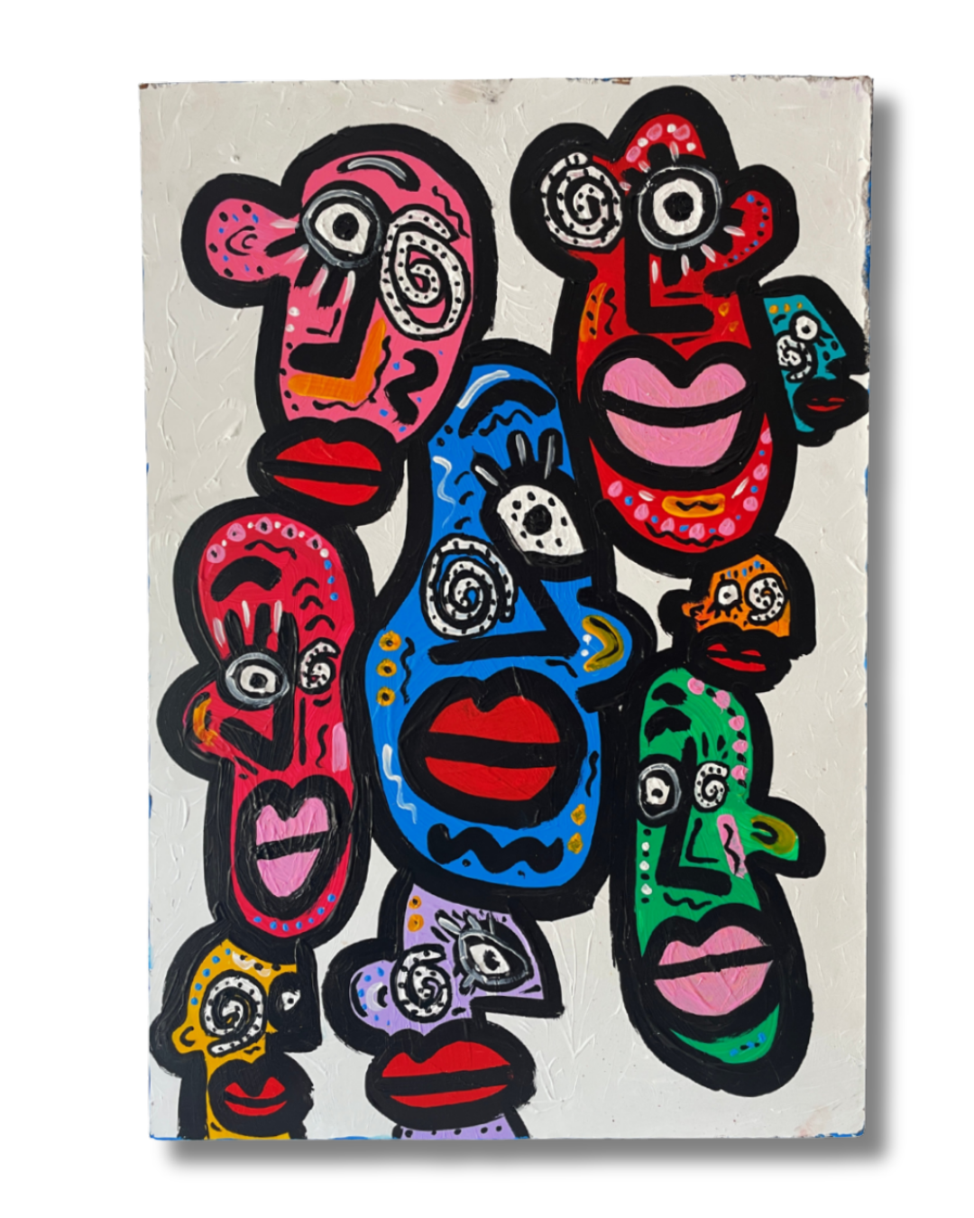 We Did IT !!! Acrylic on a piece of furniture I found at the bin.  74cm x 52cm. €450
