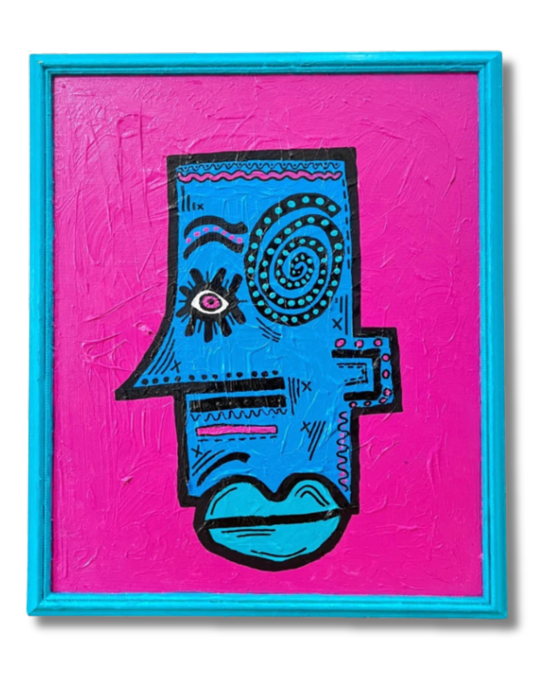 DON’T REJECT YOURSELF. 49 x 39cm. Framed and recycled Canvas.