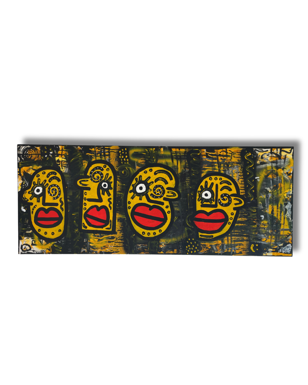 Good times are fun times. Co-Created piece background. Spraypaint, chalk, acrylic and pen. 150cm x 60cm. €640