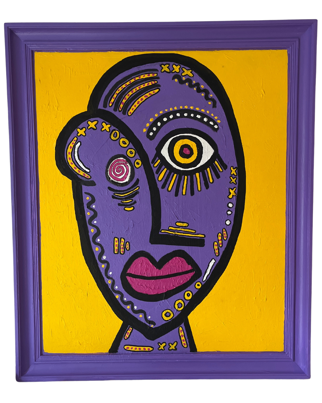 A hell of an uncomfortable ride through paradise. 58cm x 68cm. Framed & Recycled Canvas.