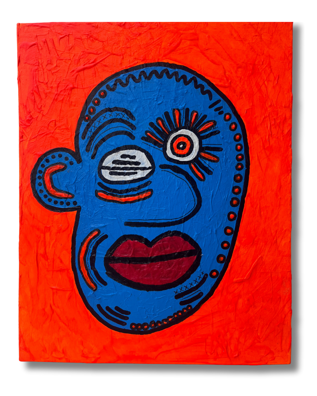 Skiabedee. 24cm x 30cm. Recycled Paint on Canvas.