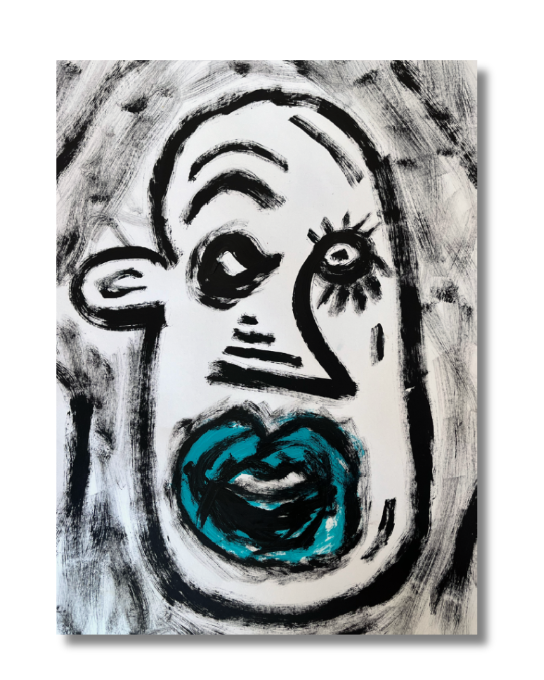 Shouting internally in cursive. 42 x 30cm. Premium White Paper.