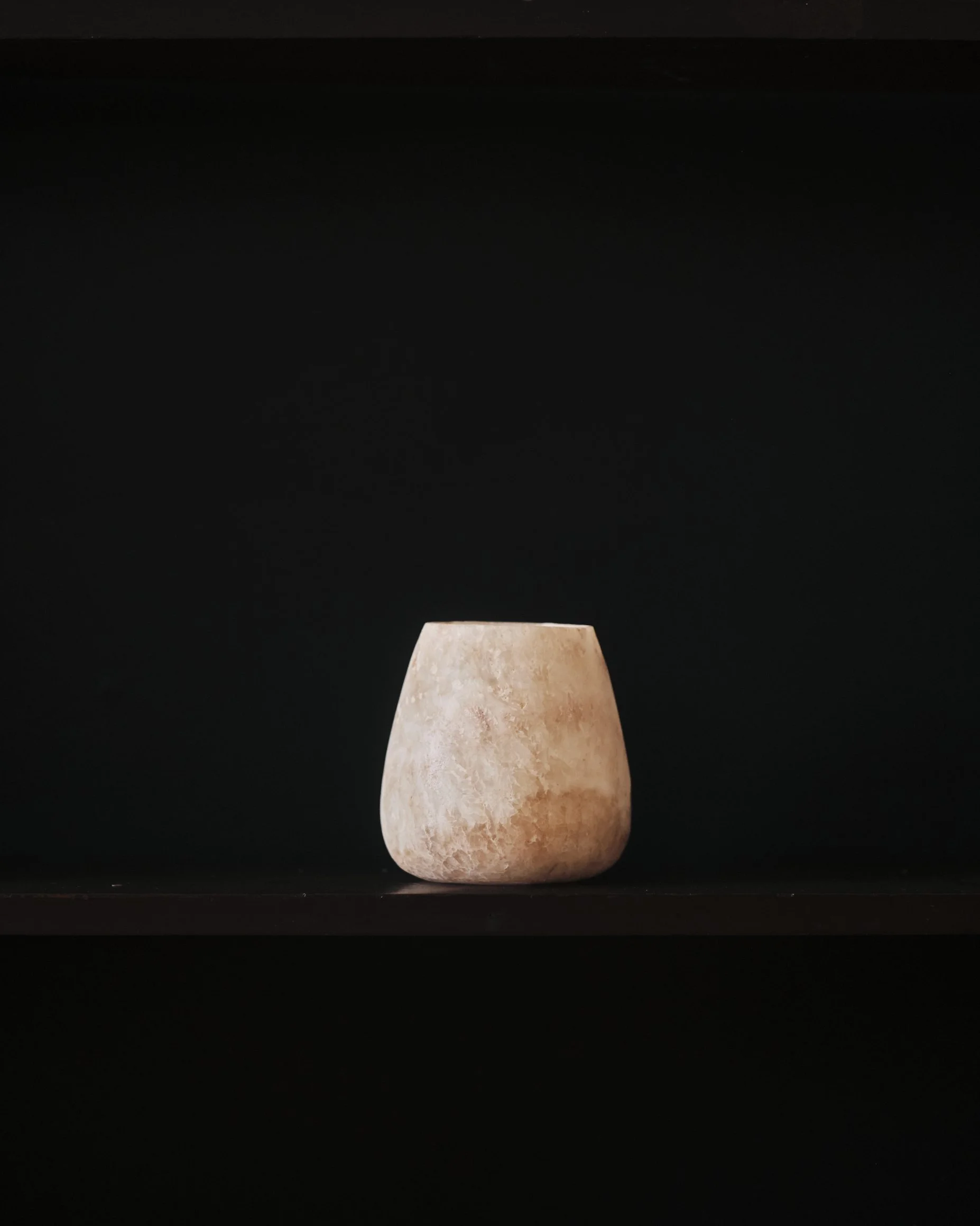 Large Round Cone Alabaster Vase