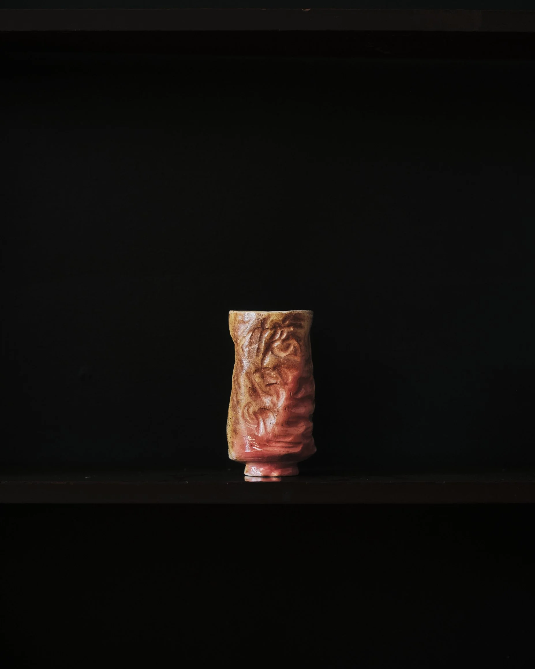 Yellow and Red Tall Ceramic Cup by Patrick Bell