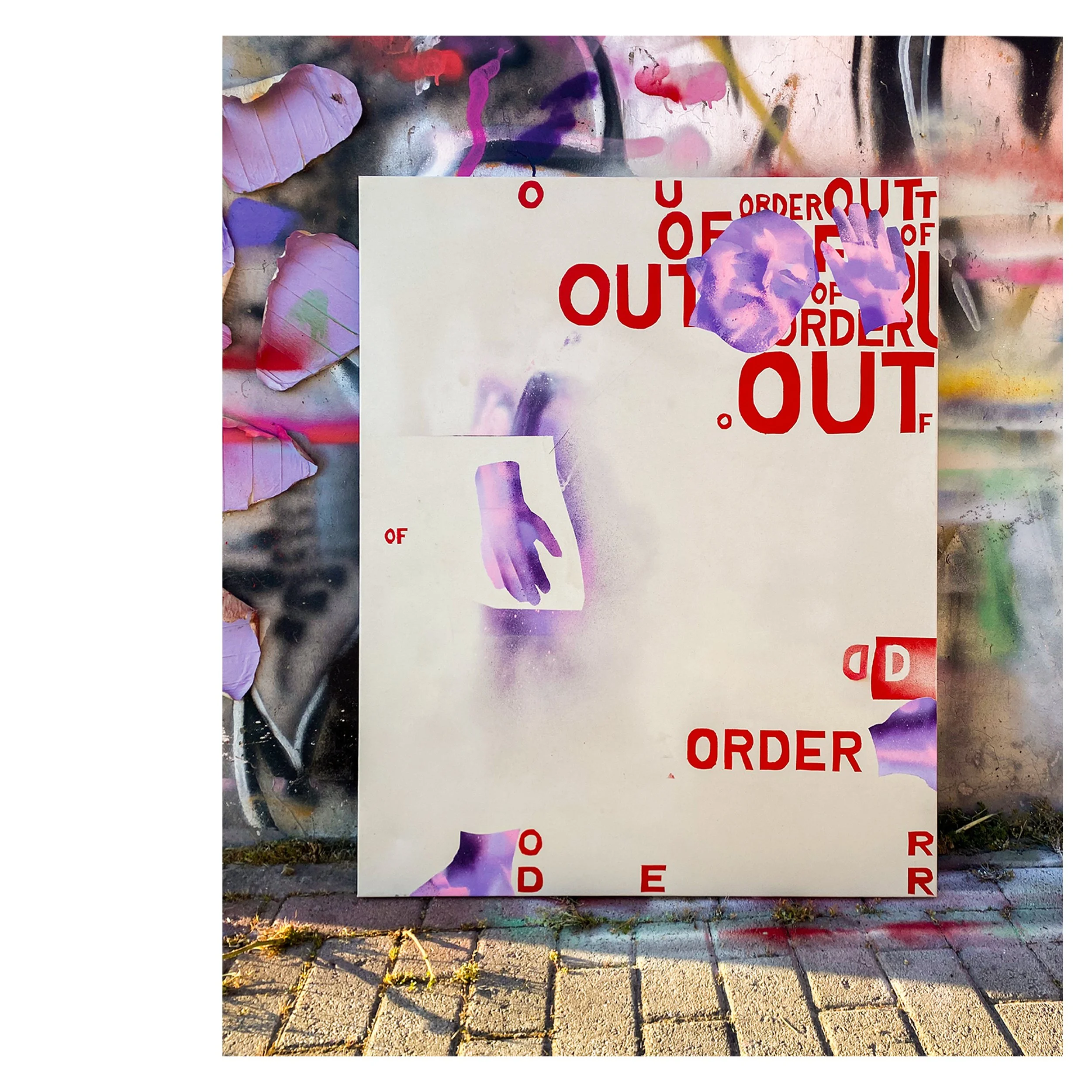 x Out Of Order x, 2025, Spray on Canvas, 100 x 80 cm