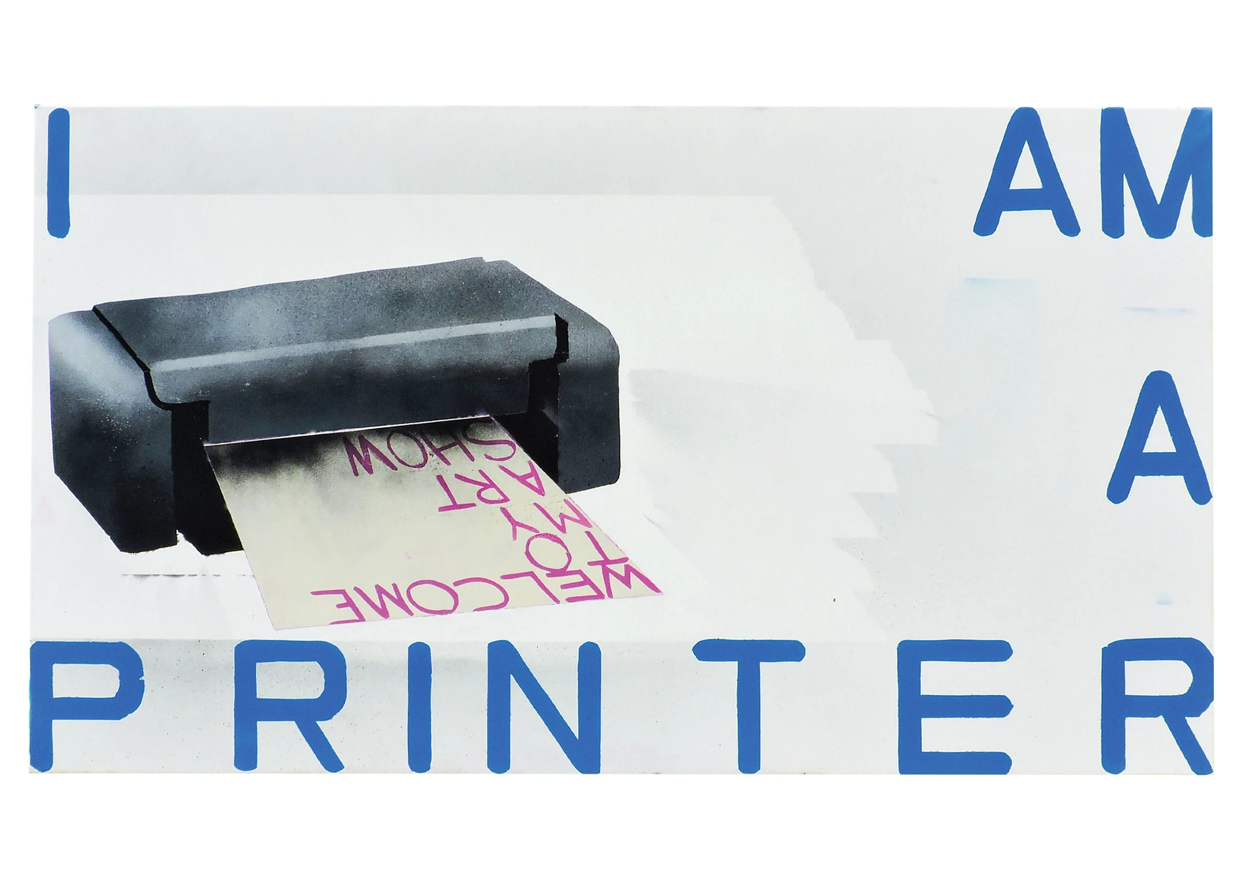 x Printer x, 2025, Spray on Canvas, 110 x 55 cm