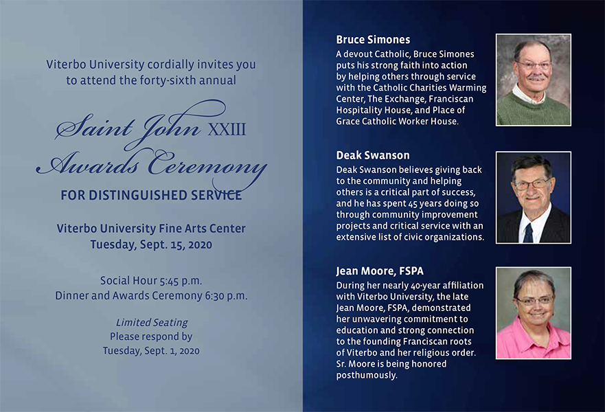 Saint John Awards Ceremony Invitation Inside