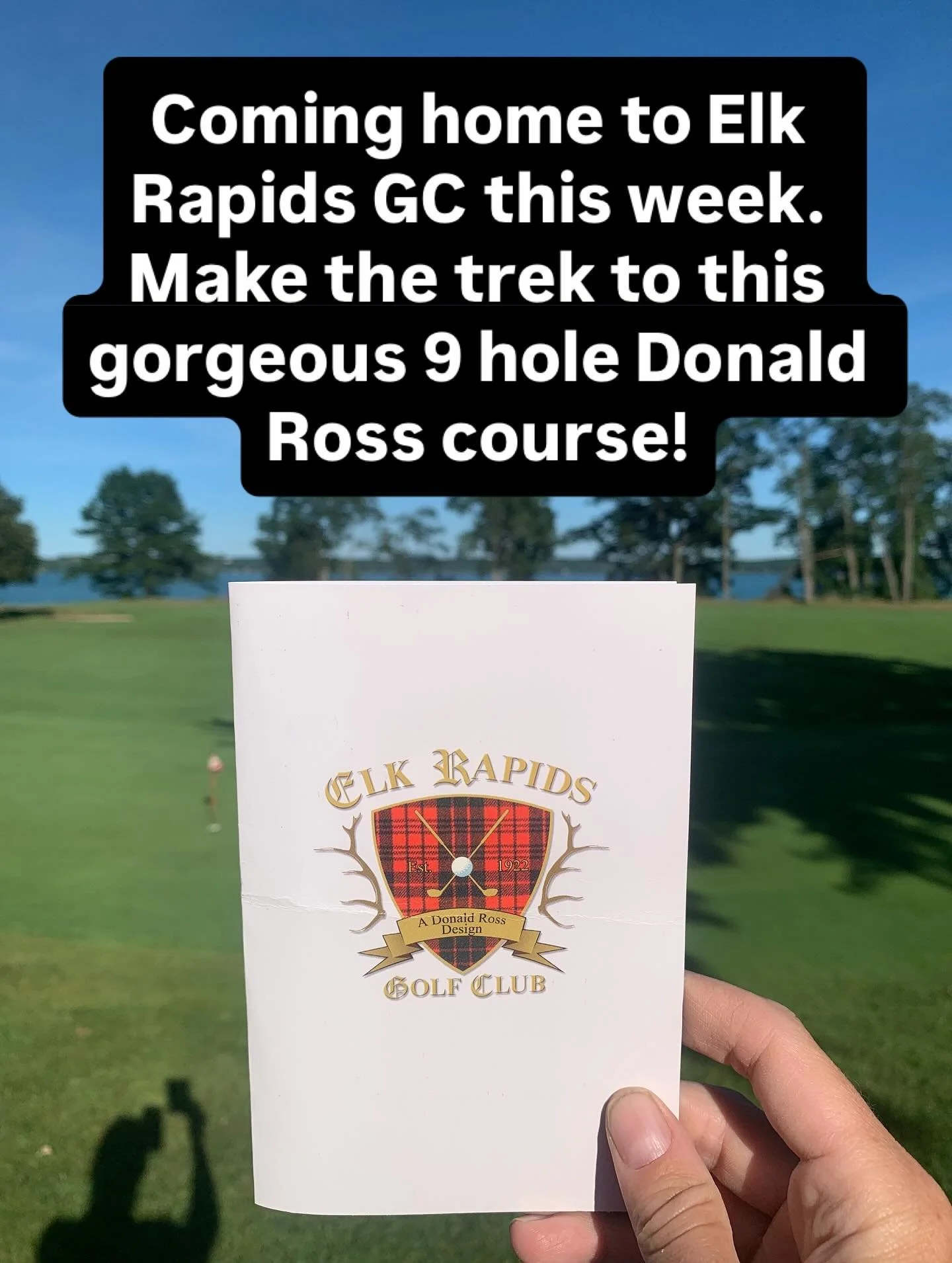 Played @elkrapidsgolfclub this week in gorgeous northern Michigan. I spent so much time on these fairways with my grandparents growing up. Very nostalgic to return. A spectacular 9-hole course. Make the trip - you won&rsquo;t regret it! #golflife