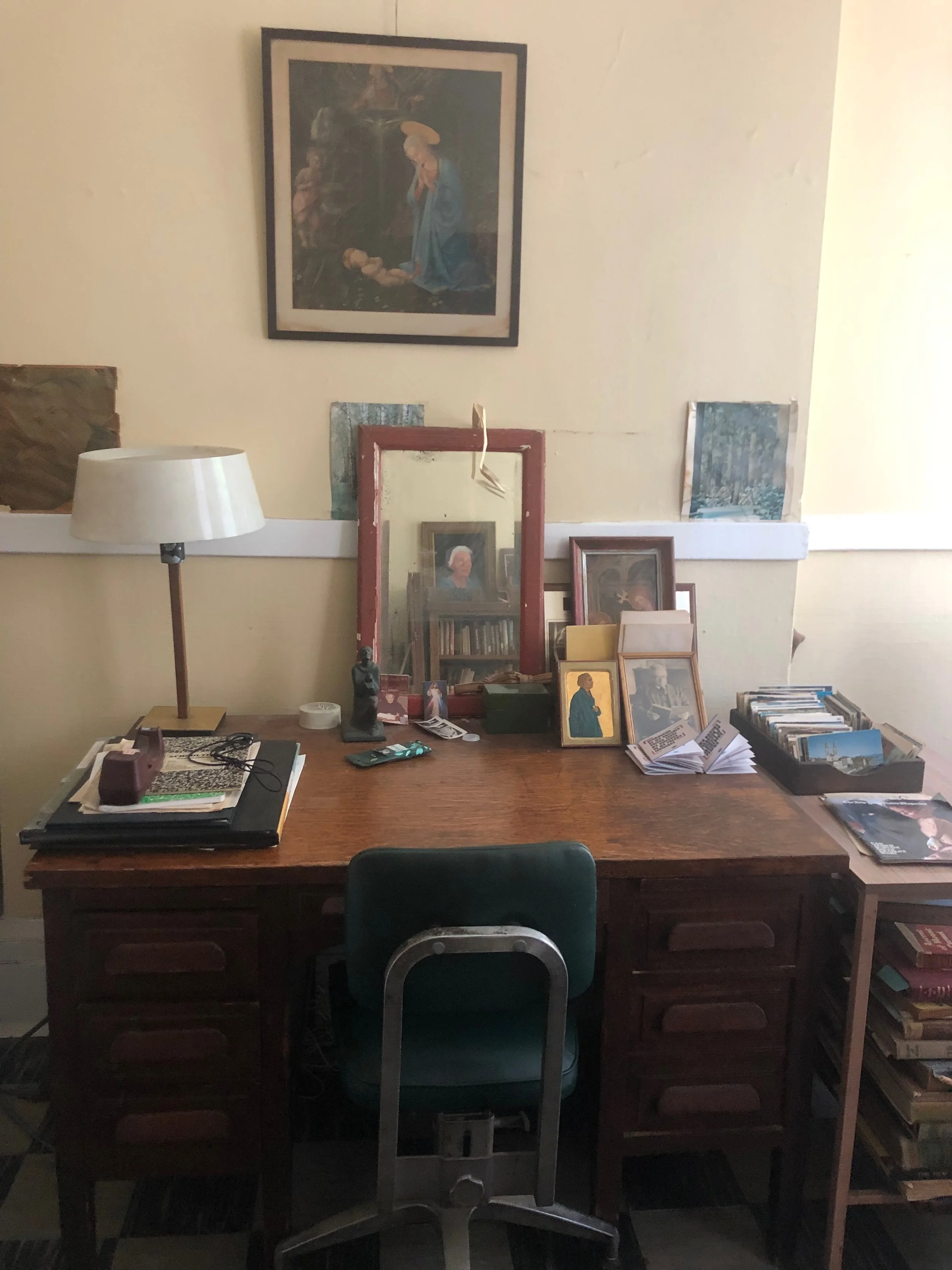 DOROTHY DAY'S DESK, MARY HOUSE/THE CATHOLIC WORKER, EAST 3RDST, NYC, JUNE 2026.