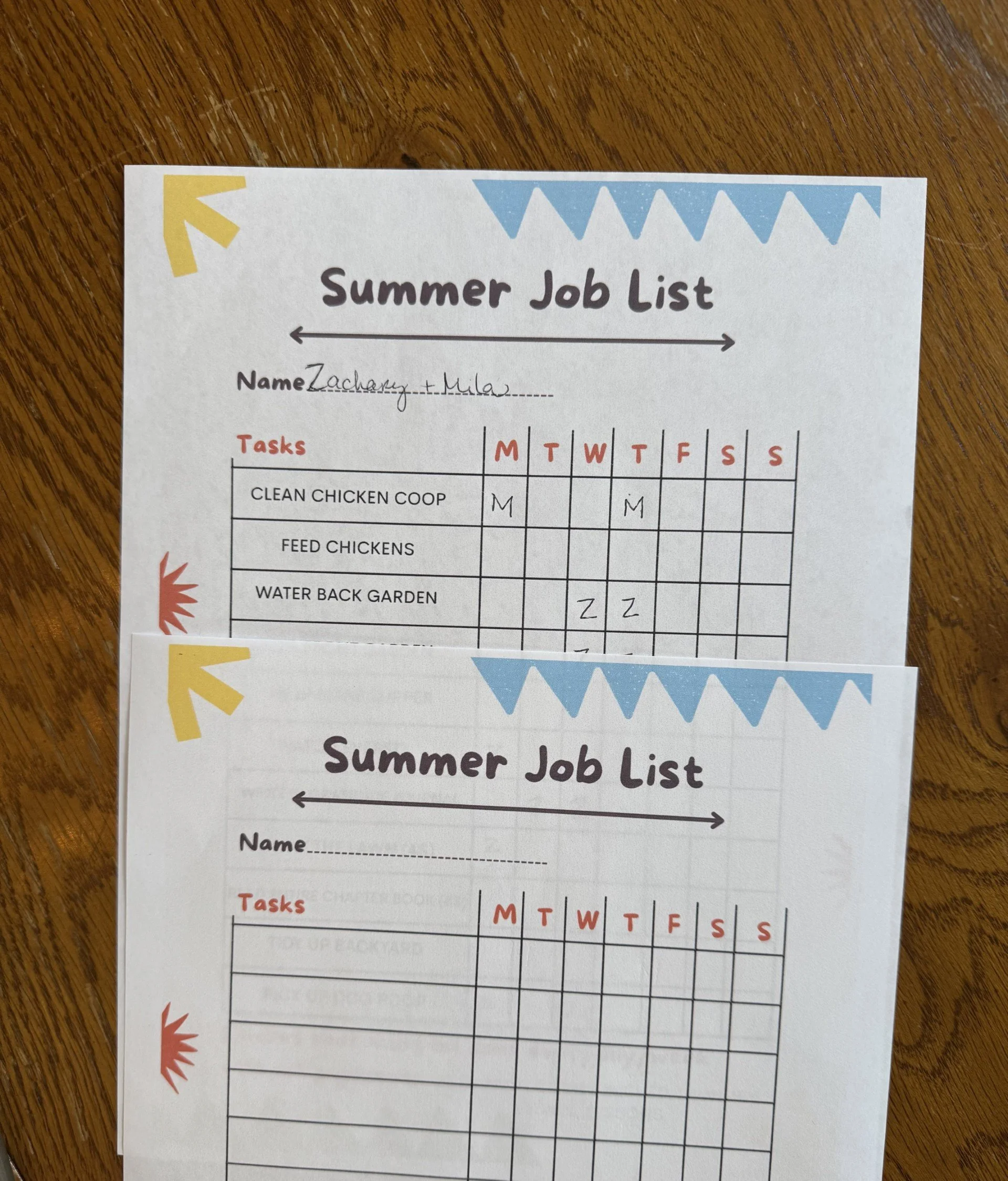 Summer Job List Freebie