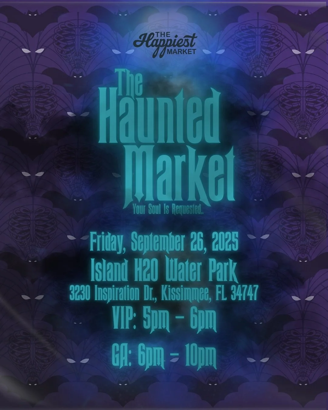 👻✨ WELCOME FOOLISH MORTALS  TO THE HAUNTED MARKET✨👻

The happy vendors have received your sympathetic vibrations and are ready to show you all their goodies this Friday!

Be sure to bring your death certificate&hellip; if you decide to join us! Mak
