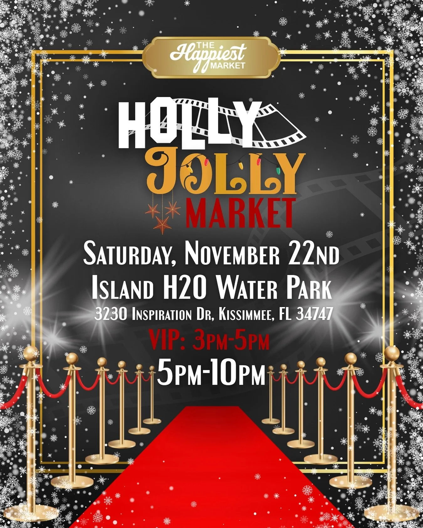 Get ready for a glamorous, old- Hollywood festive night filled with sparkle, style and holiday joy 💃🎄

📍 Island H2O Water Park
📅 Saturday, November 22nd
🕒 VIP: 3pm&ndash;5pm
🕔 General Admission: 5pm&ndash;10pm

Our vendor lineup, and VIP ticket