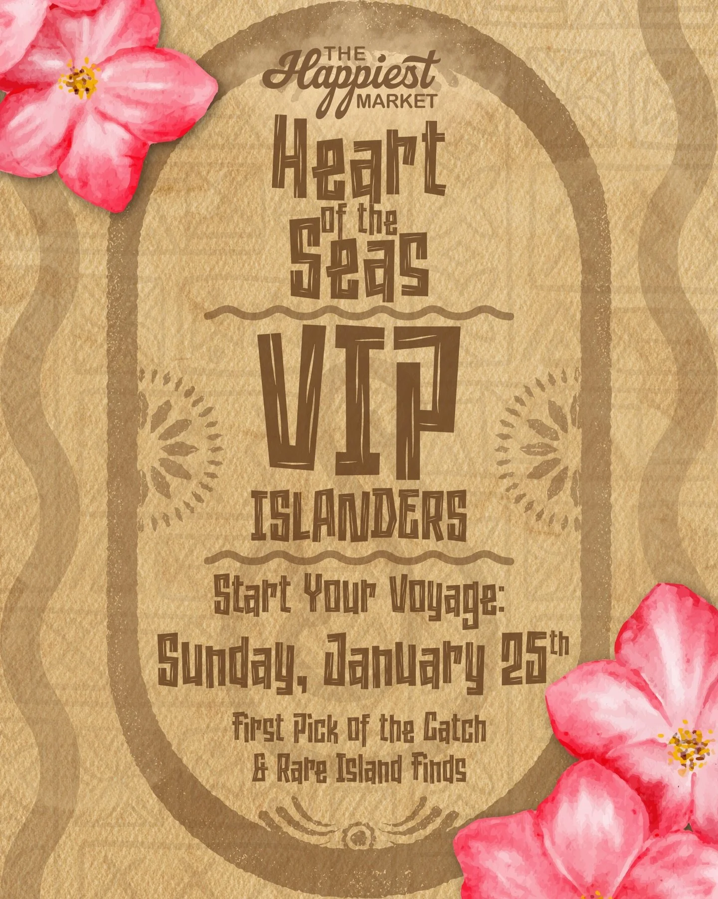 The ocean is calling&hellip;

Our Heart of the Seas VIP experience is your chance to begin the journey early with first pick of the catch and rare island finds ✨

This is the LAST market we will be offering:
🌺 2-hour VIP tickets
🌺 Premium VIP ticke