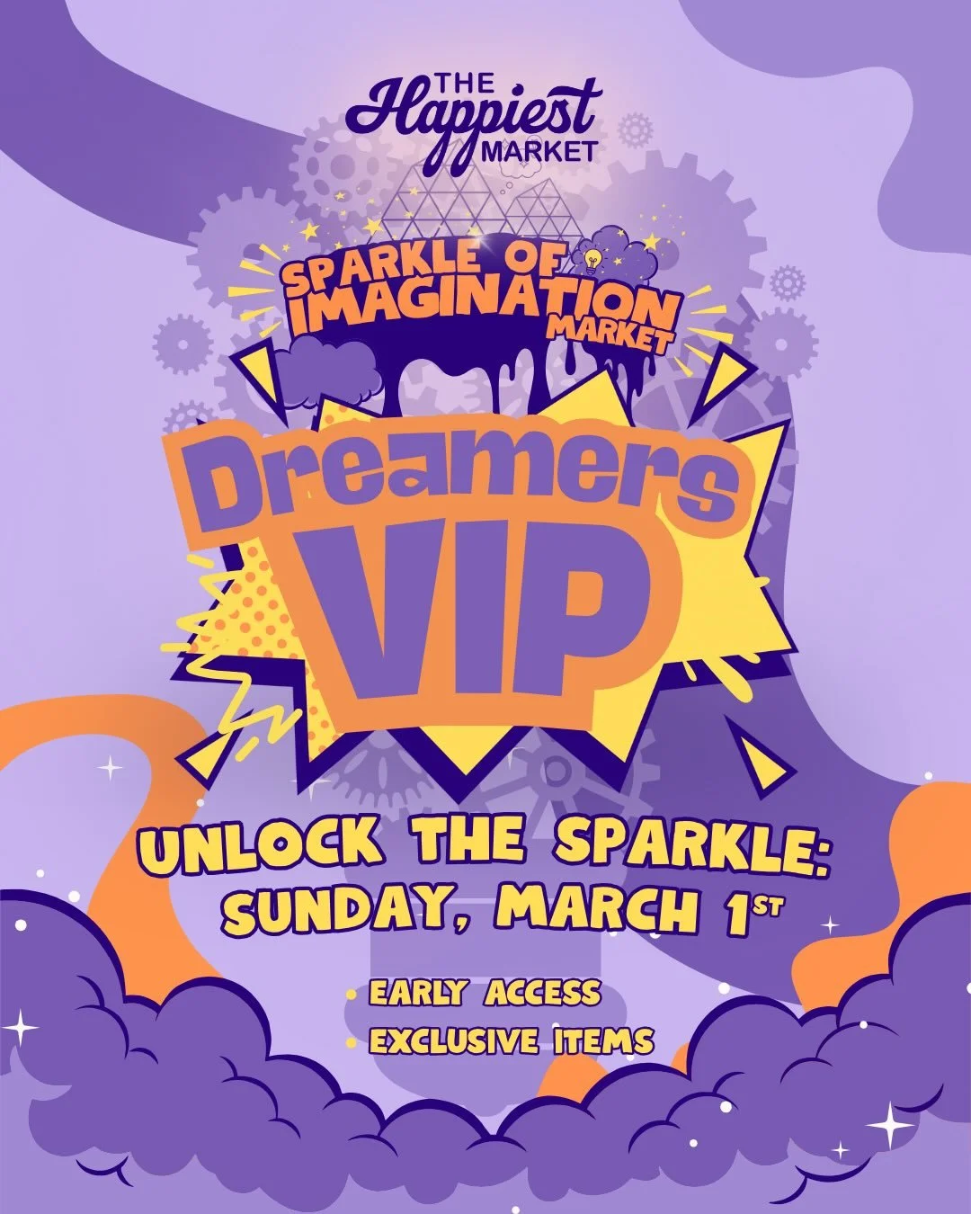 Calling all dreamers 💭✨

Your VIP moment is here!
Early access, first picks, and a little extra magic at the Sparkle of Imagination Market 💜

Tickets go on sale March 1st at 10am via Eventbrite 

Let&rsquo;s unlock the sparkle together ✨