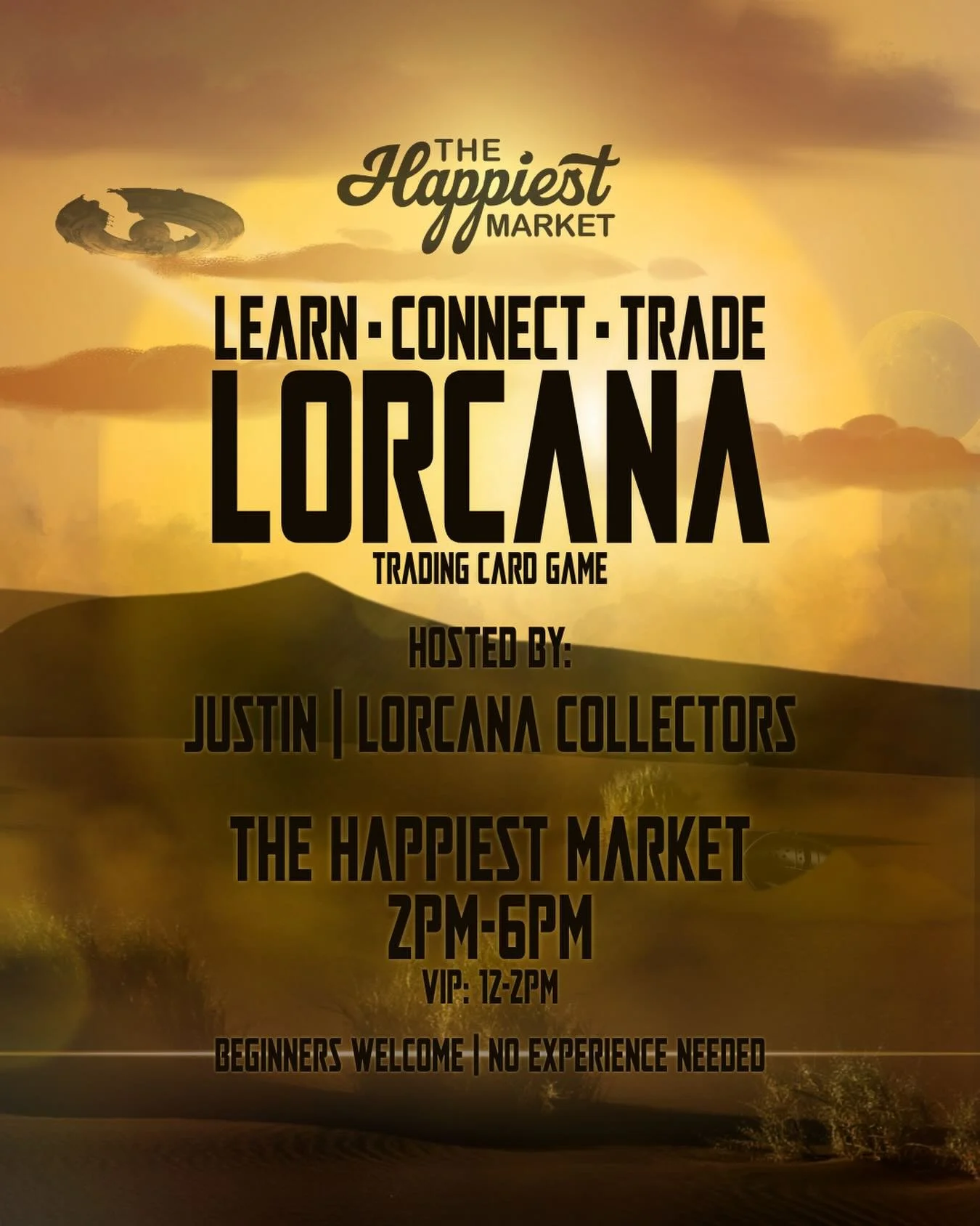 ✨ Calling all Illumineers ✨

We&rsquo;re so excited to announce that The Happiest Market is partnering with Justin from @lorcanacollectors to bring the world of Lorcana to our market! 🃏

Whether you just started your collection or have never played 
