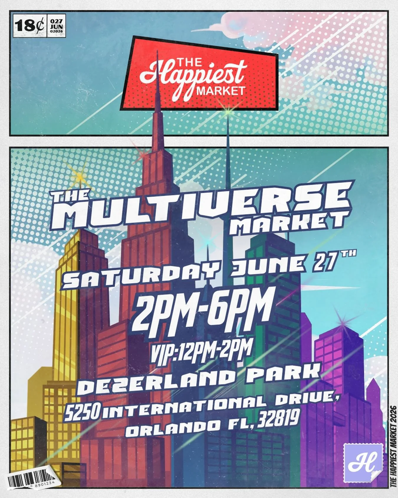 Assemble your crew, and spend the day exploring a market inspired by your favorite heroes, villains, sidekicks, and multiverse worlds ❤️💥🦸&zwj;♂️⚡️

📆 Saturday, June 27th
🎟️ VIP: 12PM&ndash;2PM
 General Admission: 2PM&ndash;6PM
📍 Dezerland Park
