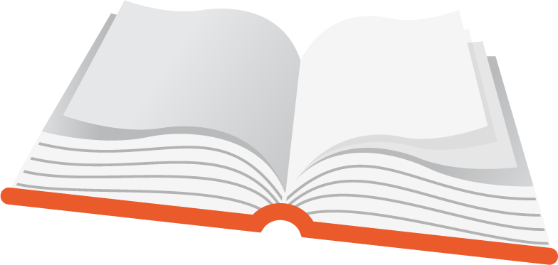 Open book with blank pages and a red cover.