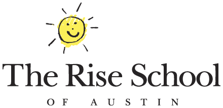 Logo for The Rise School of Austin featuring a smiling yellow sun with rays and sunglasses above the school's name.