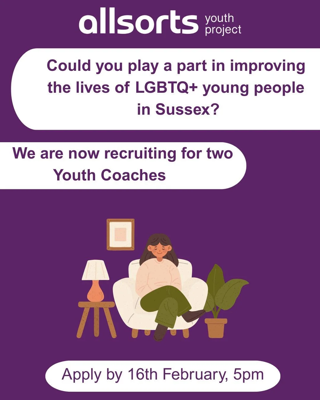 Allsorts Youth Project is entering an exciting period of transformation as we renew and expand our Youth and Education Service to better connect with LGBTQ+ children and young people across Sussex. This has created a unique opportunity to recruit a r