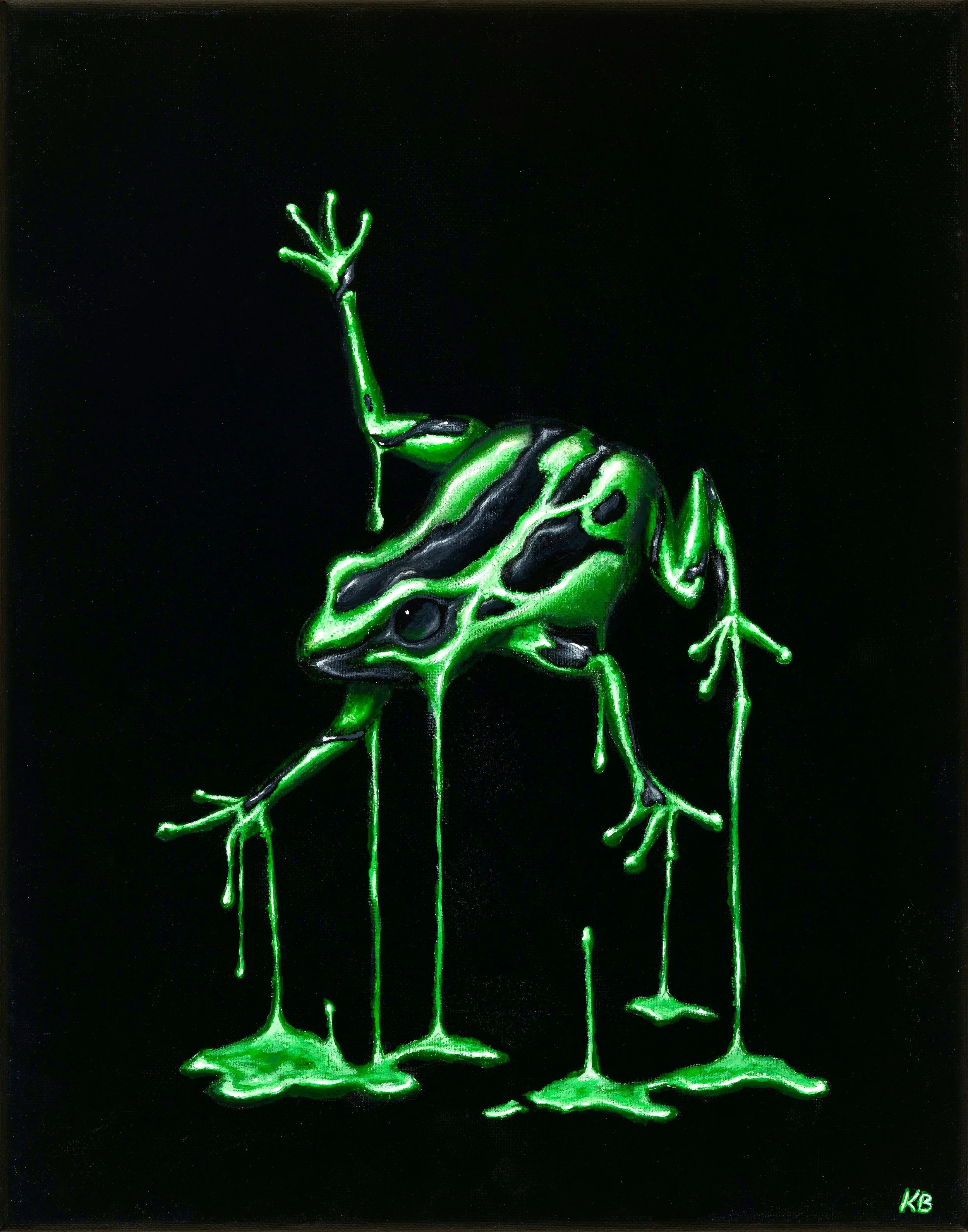 Striking Aposematism- Green (11x14 inch acrylic on canvas)