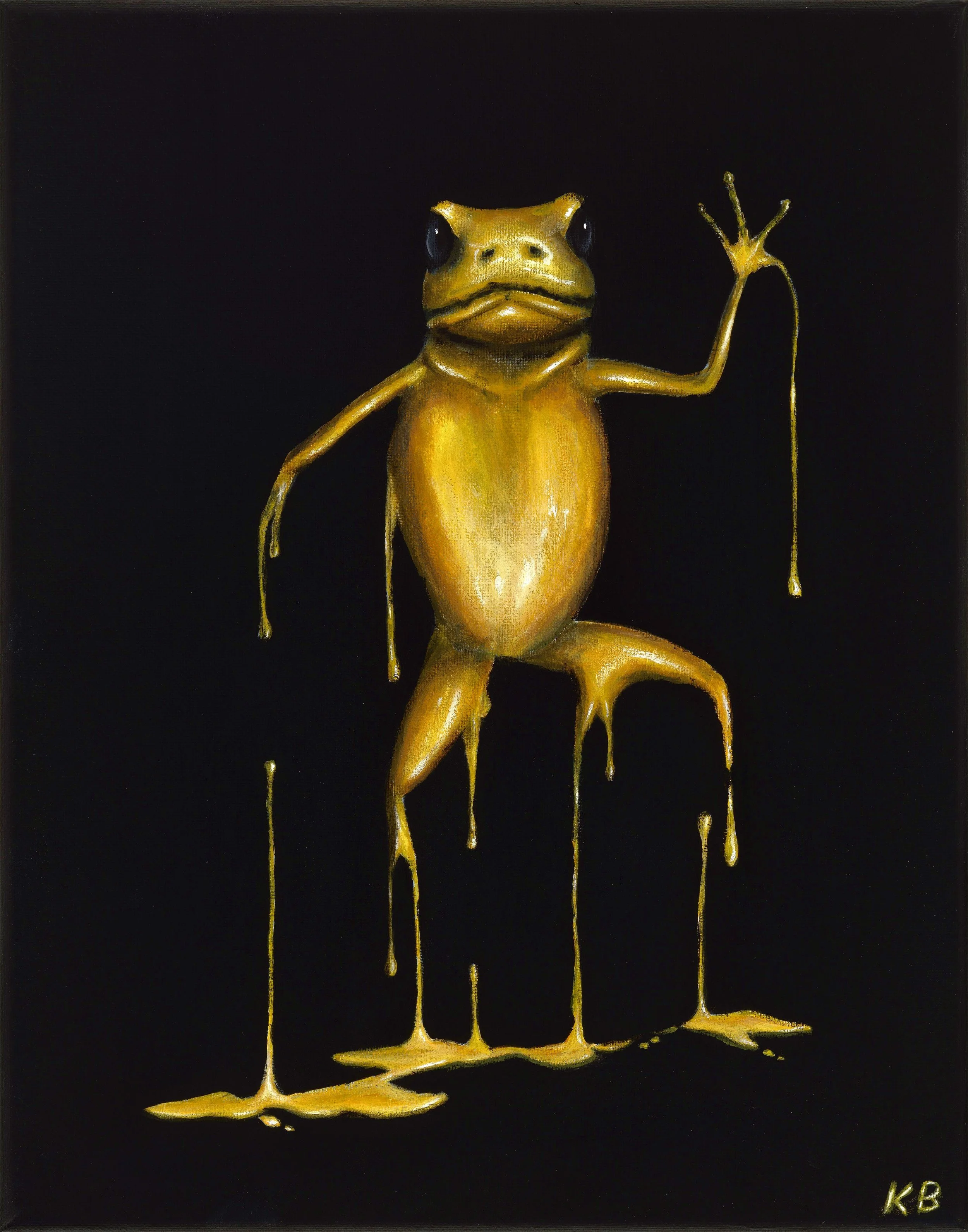 Striking Aposematism: Gold (14x11 inch acrylic on canvs)