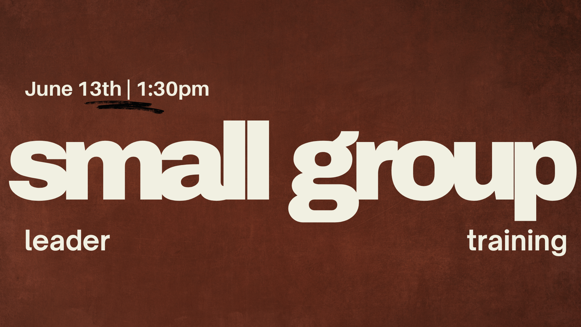 Small Group Leader Training