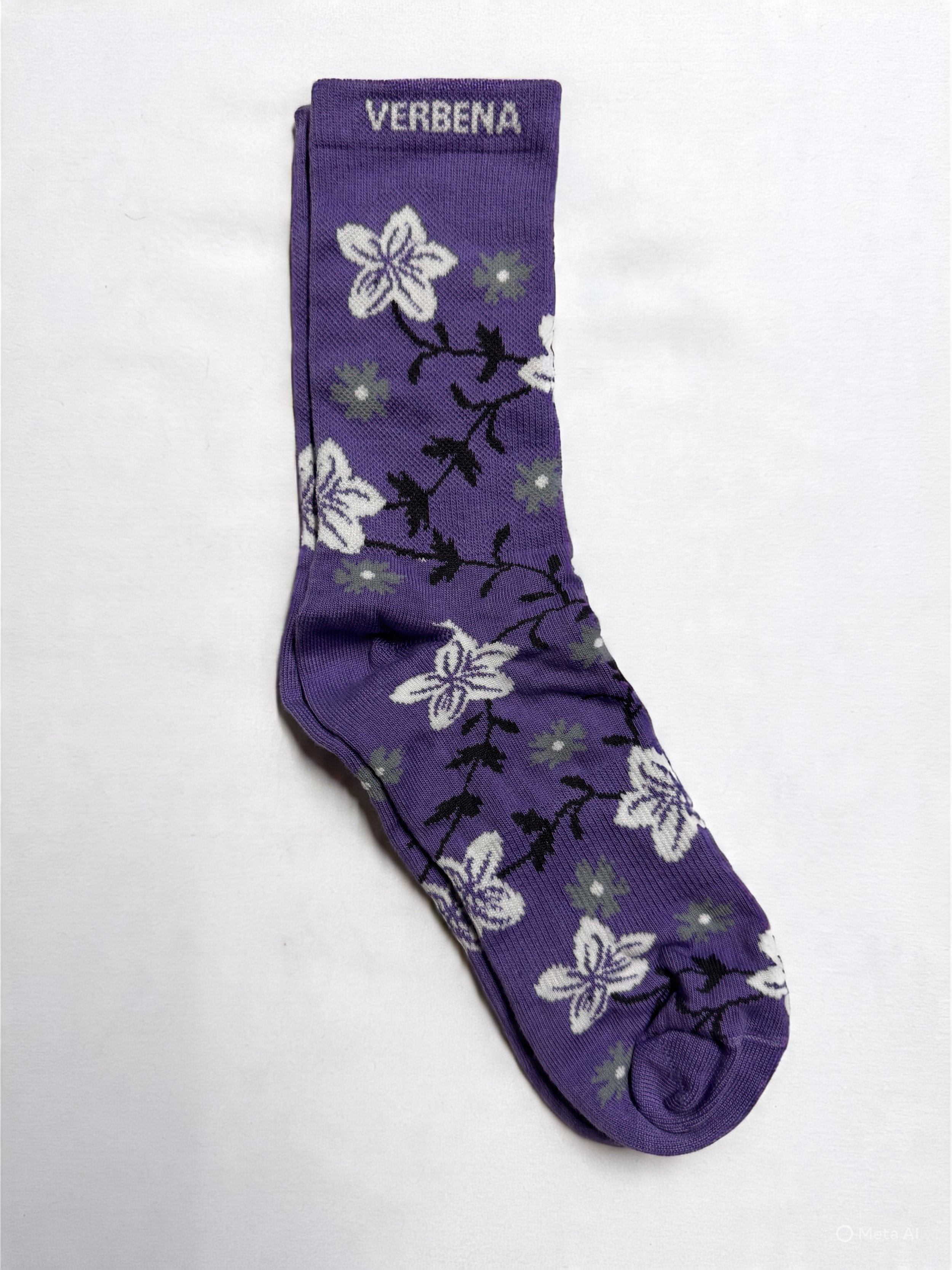 Purple floral dress sock