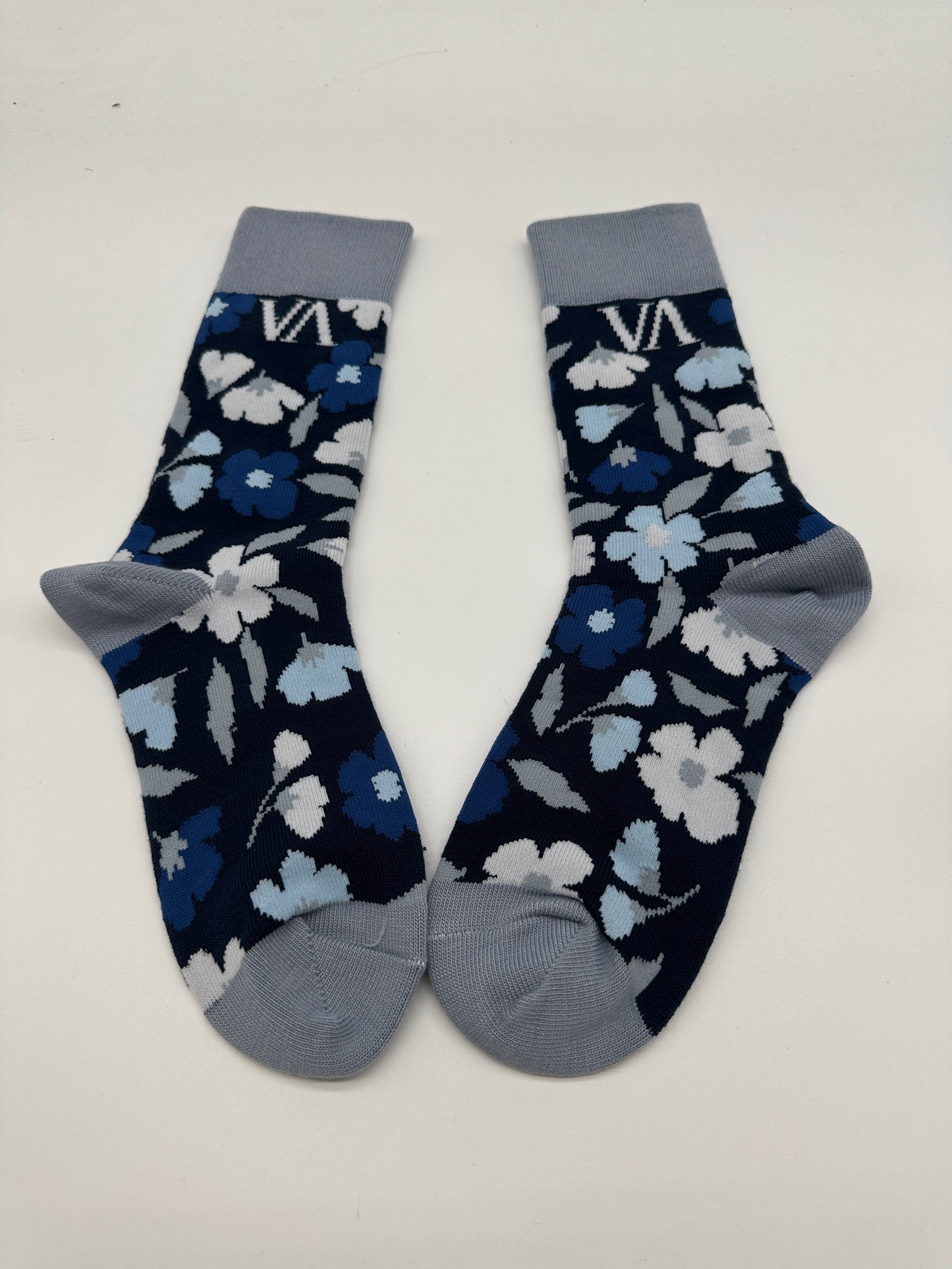 Dark floral dress sock