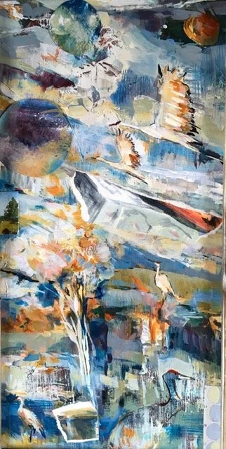 REGENERATION, Mixed Media on Board, 19" x 9.5", $400