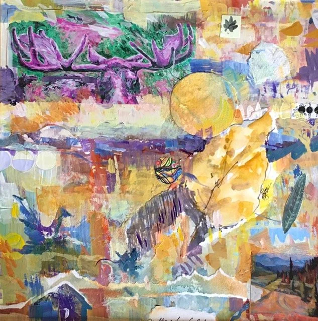 ON THE EDGE OF AUTUMN, Mixed Media, 12" x 12", $550