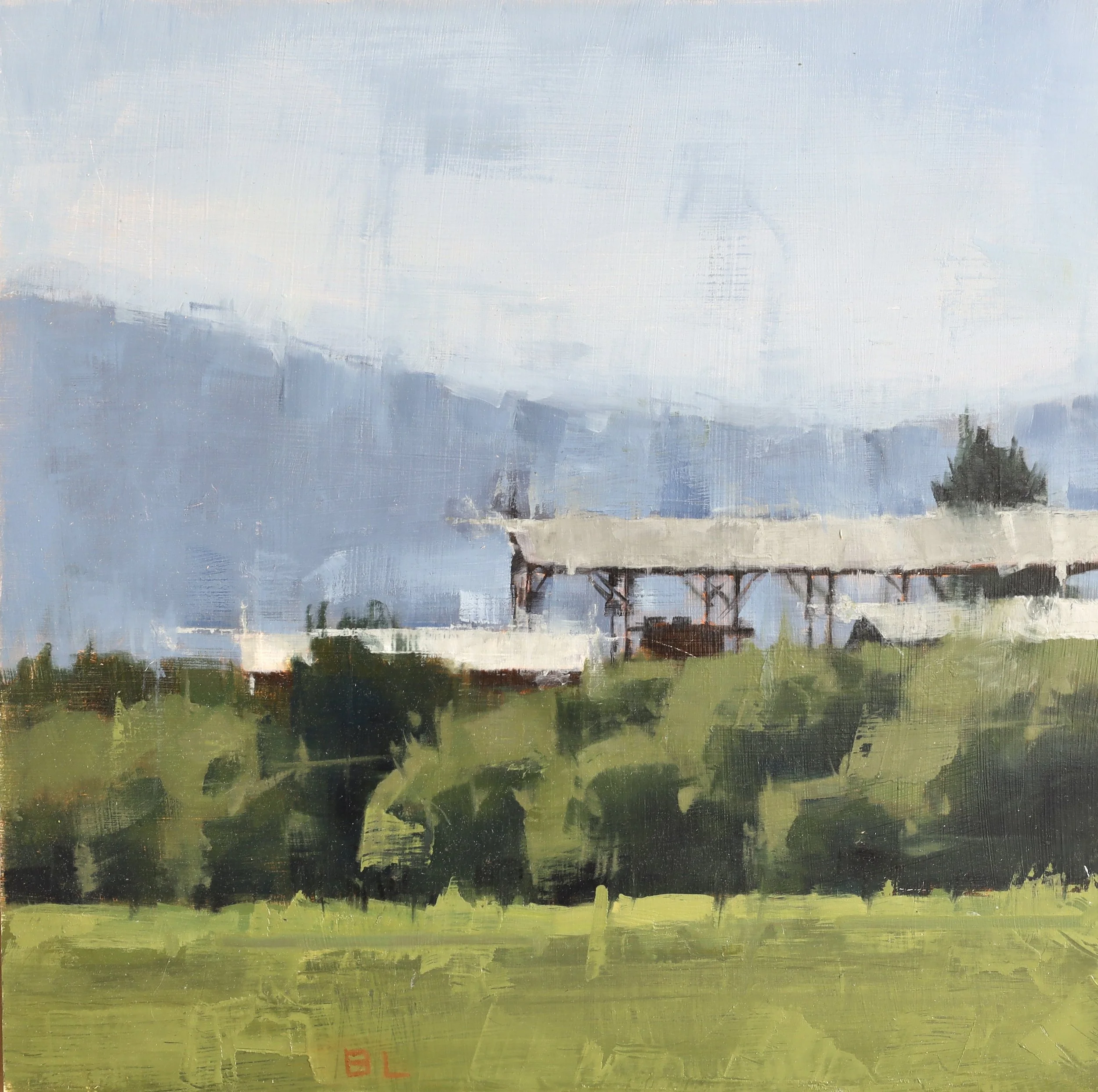 Blake Luther "Cedron Morning" oil on board, 12"x12"