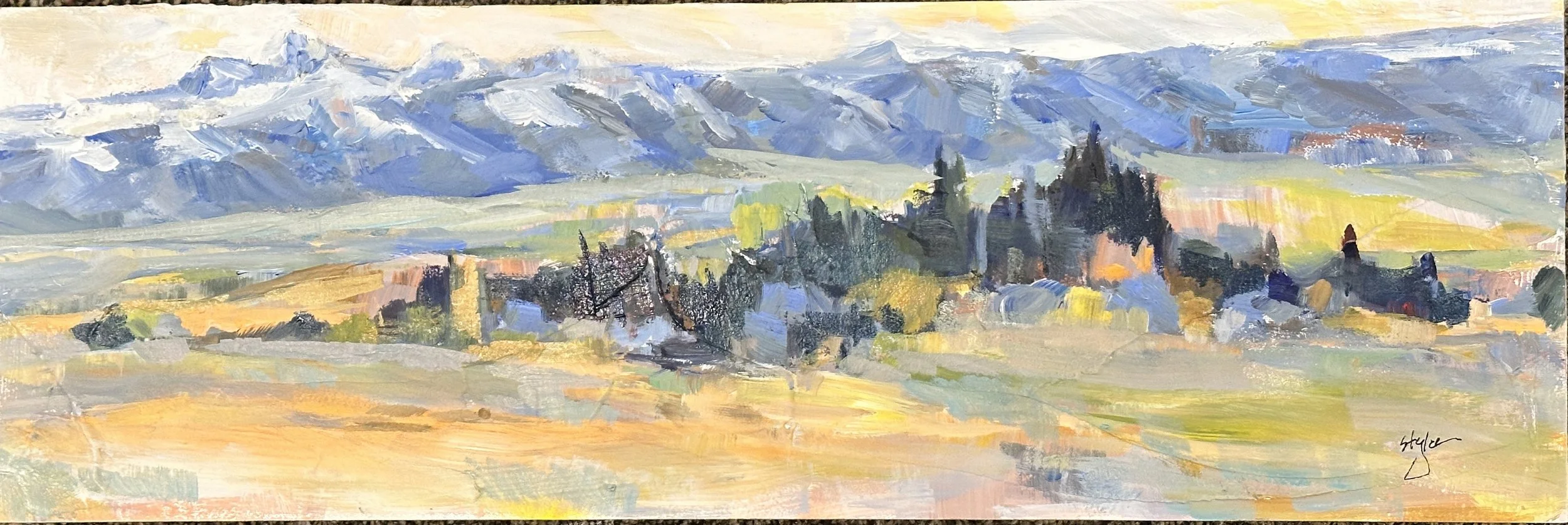 Sure Tyler "Find Your Way" acrylic on panel, 6"x18"