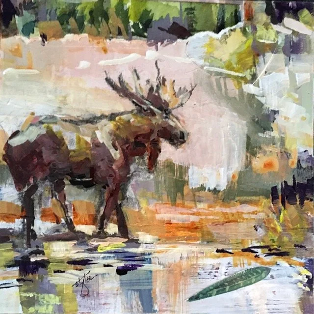 RAMBLE ON, Mixed Media, 8" x 8", $400