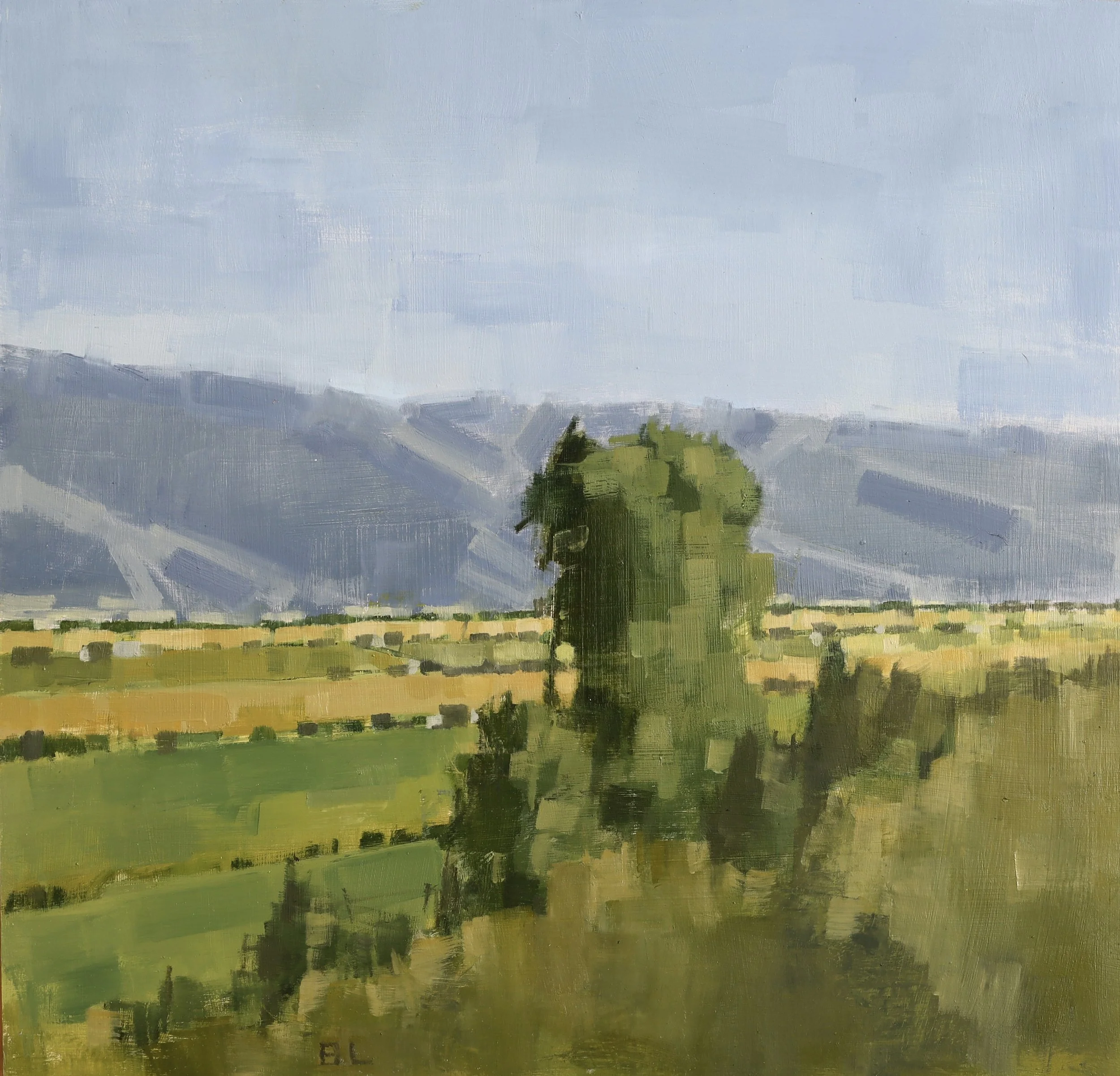Blake Luther "Benchmark" oil on board, 14"x14"