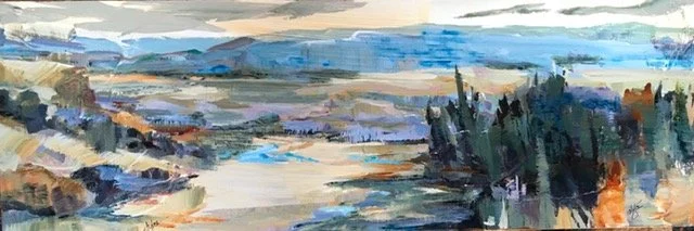 AIR, WATER & DUST, Acrylic on Panel, 6" x 18", $500
