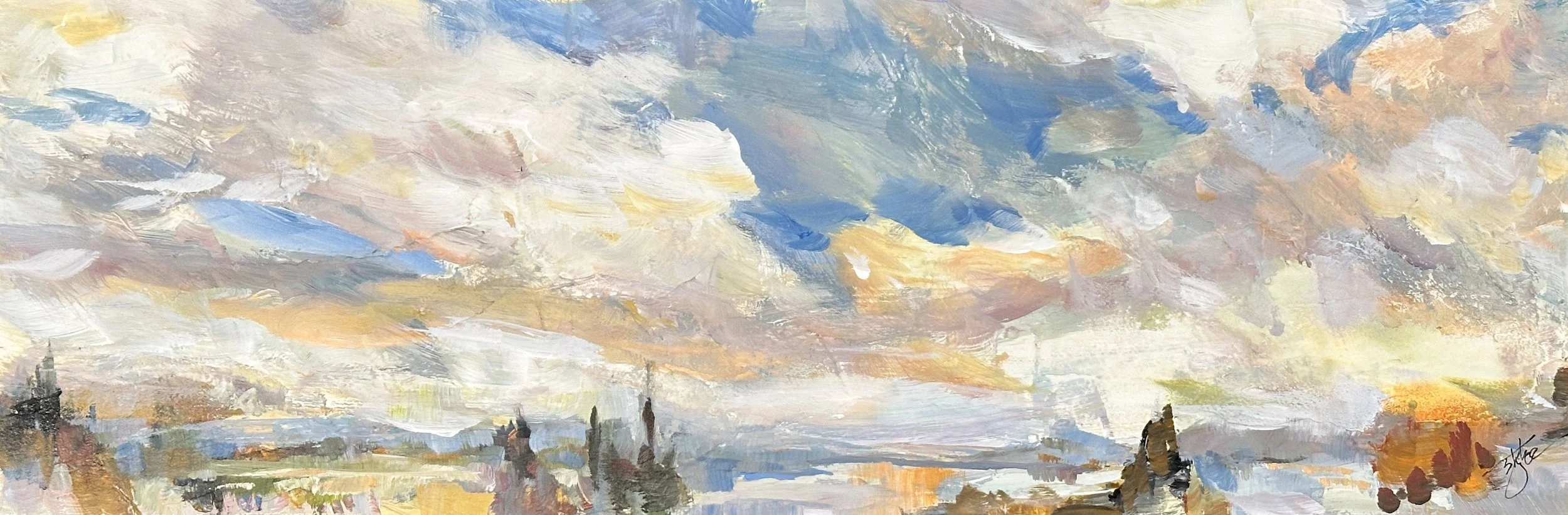 Sure Tyler "So It Seems" acrylic on panel, 6"x18"