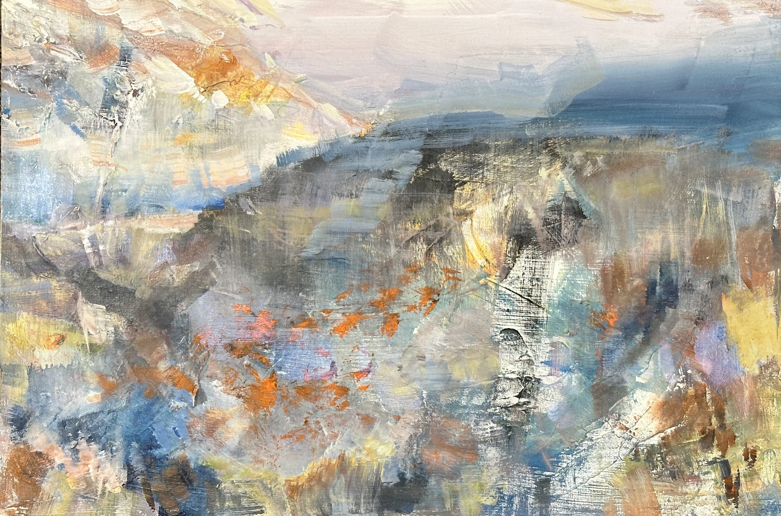 Sure Tyler "Hills and Skies Beyond" acrylic on panel, 16"x12"
