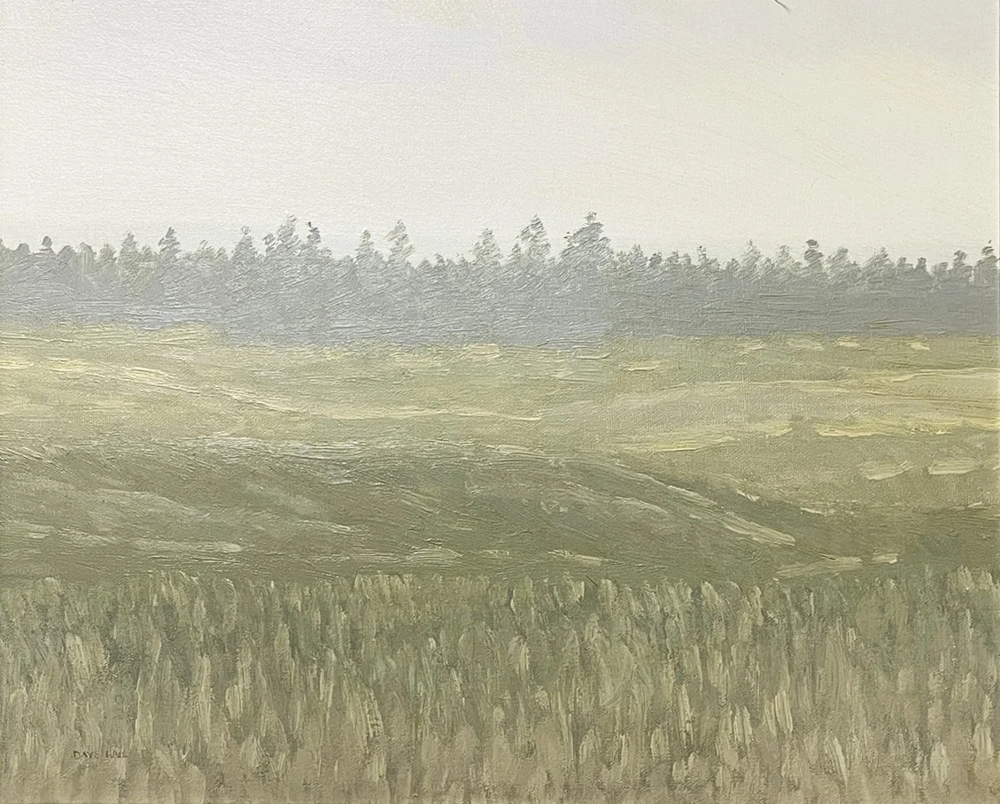 Dave Hall, "Ashton Meadow" oil on board, 14"x17" 