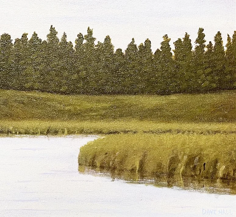 Dave Hall, "June Morning" oil on canvas, 8.5"x19.25" 