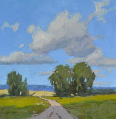 Stef Schroeder "Love Letter to Summer" oil on linen panel, 12"x12"