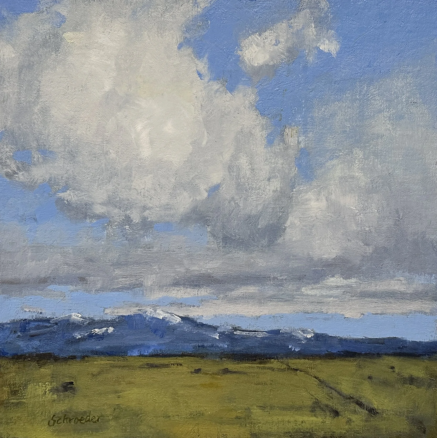 Stef Schroeder "The View From Home" 12"x12" Oil on Linen Board $500