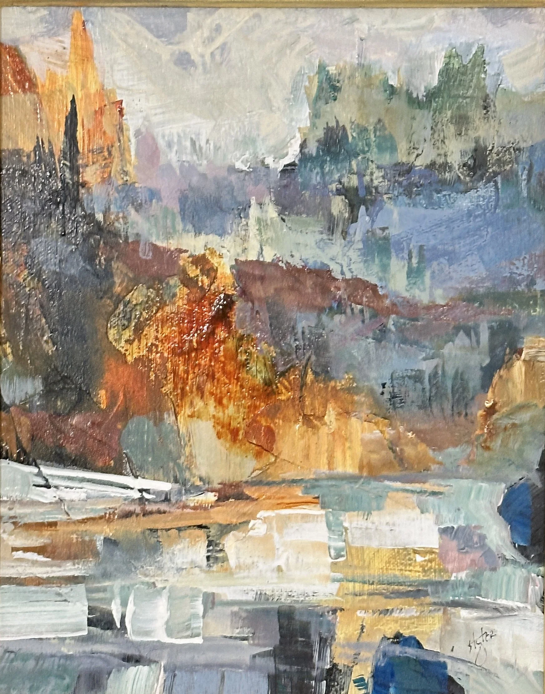 Sure Tyler "Distant Echo" acrylic on canvas, 10"x8"