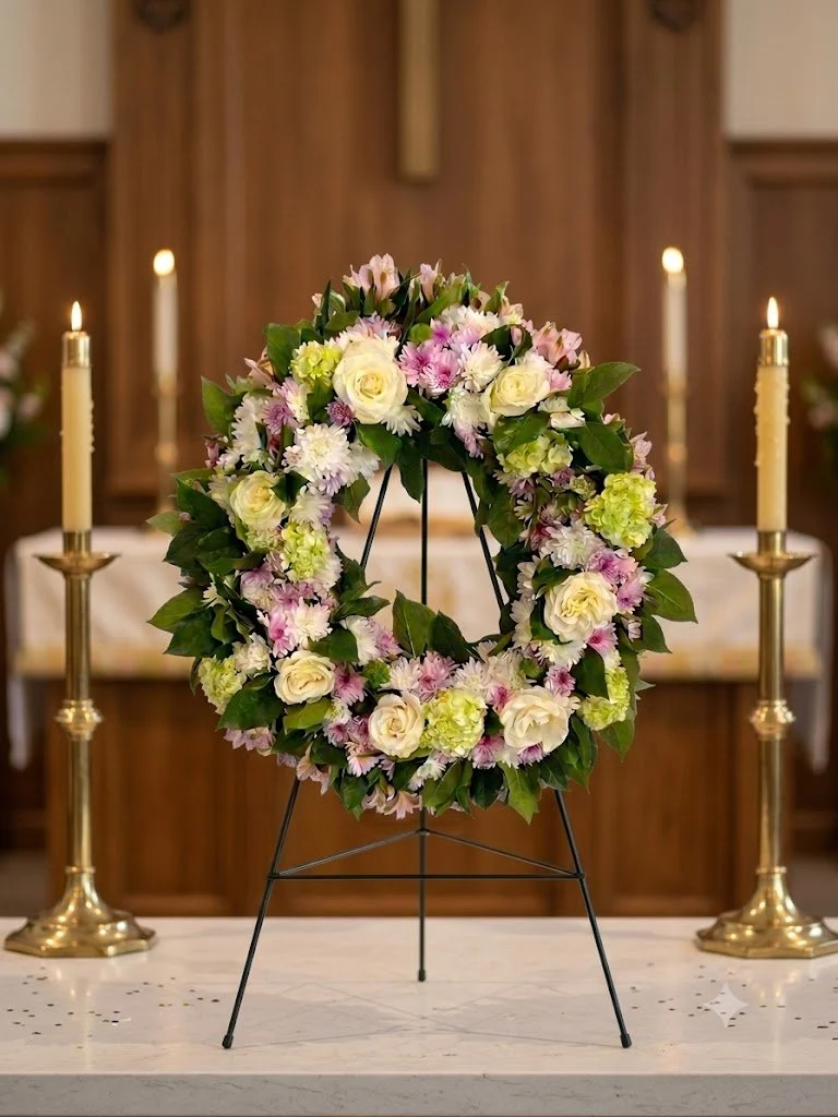 Delicate Garden Sympathy Wreath