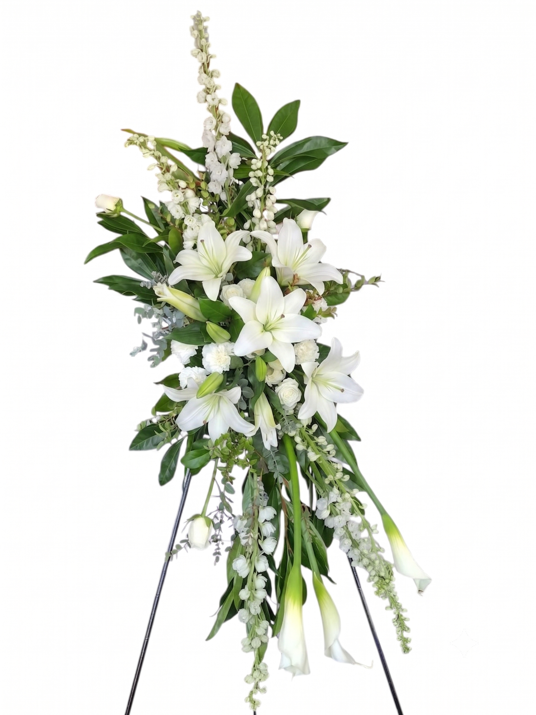 Serene White Lily Standing Spray