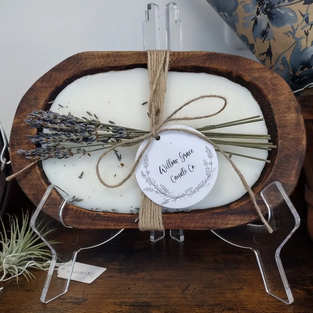 Dough Bowl Candles from Willow and Grace Candle Co. Super fragrant! Love the way these look. They'd make a perfect gift or new addition to your home. 
Come check us out here in Palmyra, VA. Located on Heritage Drive right outside of Lake Monticello.