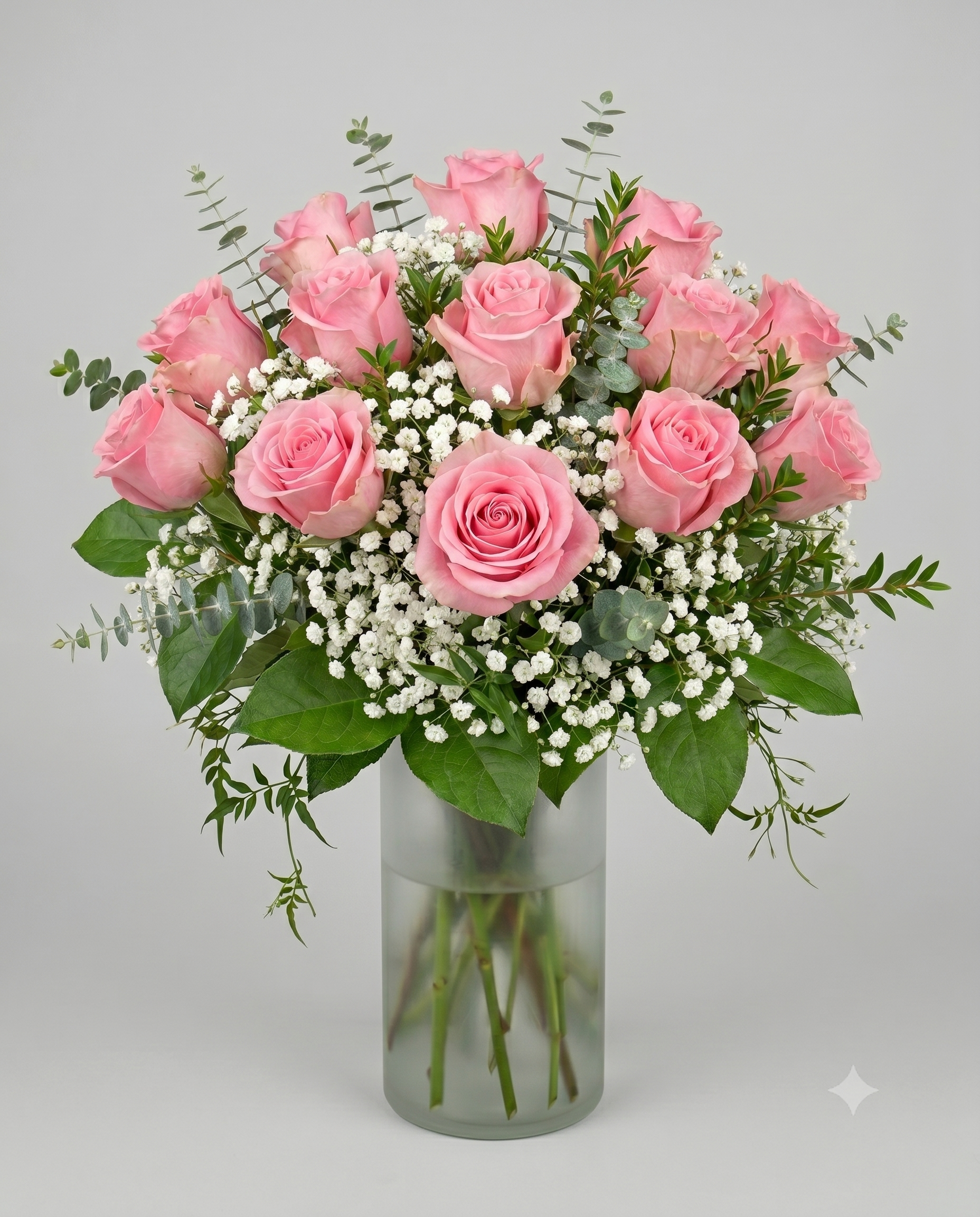 Elegant Dozen Rose Bouquet with Vase