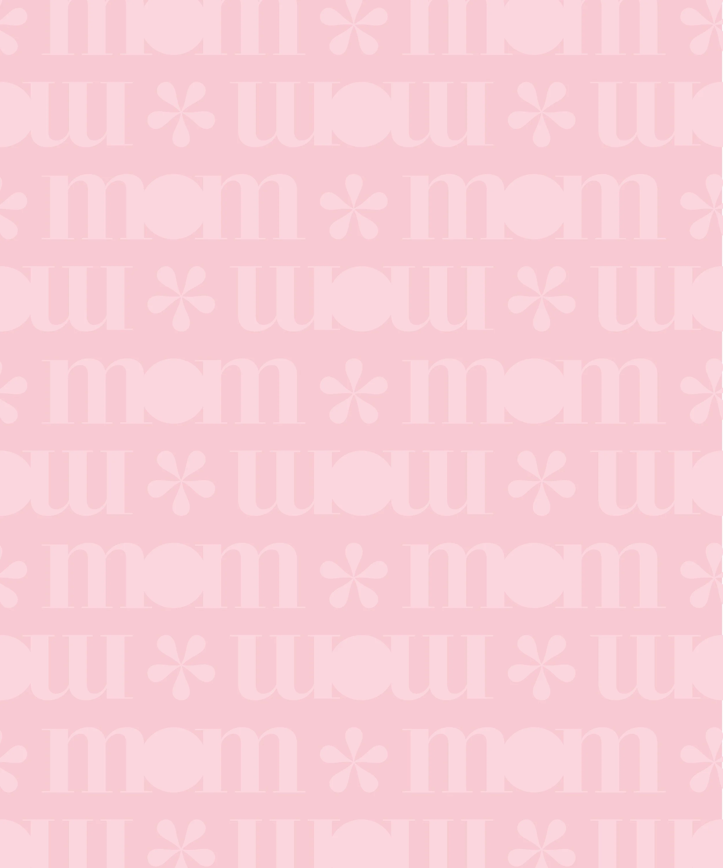 Pattern created from the Move Over Mess branding using the mom logo